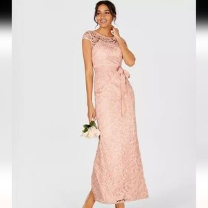 Adriana Papel Illusion Lace Evening Gown